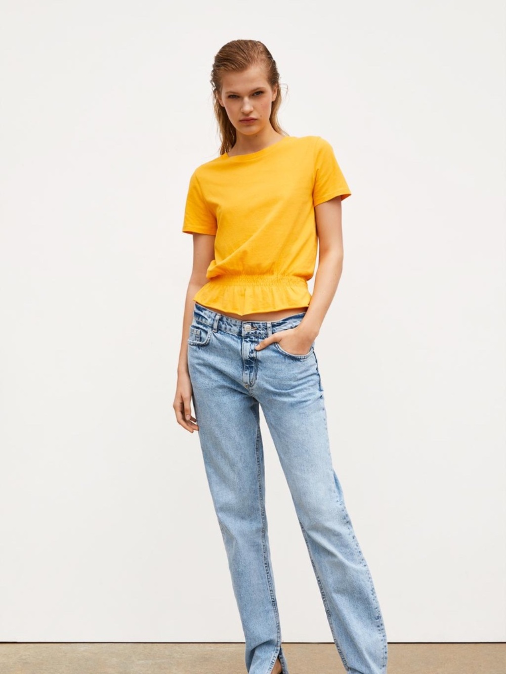 Zara Stretch Cotton Tee Top